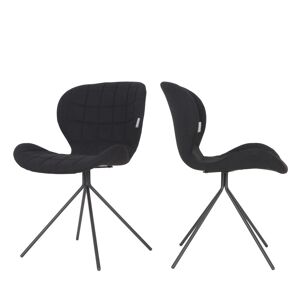 Zuiver Lot de 2 chaises design noir