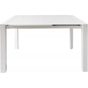 Meubletmoi Table extensible 120 a 180 cm plateau verre blanc