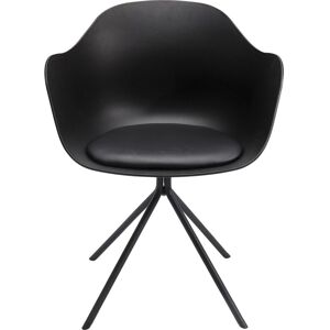 Chaise avec accoudoirs pivotante Bel Air noire Kare Design