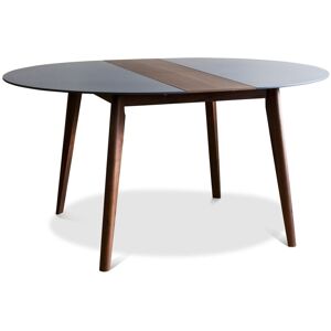 PIB Table scandinave a rallonge en bois marron et bleu