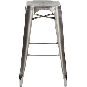 Zago Tabouret de bar industriel en metal argente