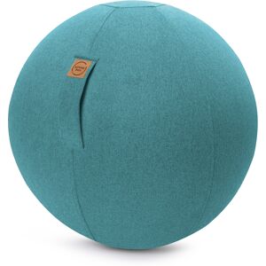 Sitting Point Balle d'assise aspect feutrine turquoise avec poignee polyester D65