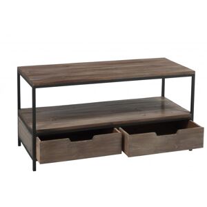 Meubles & Design Table basse bois et metal avec tiroirs
