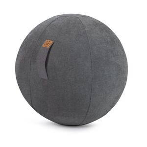 Sitting Point Balle d'assise design aspect velours gris chine avec poignee D65