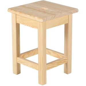 Grenier Alpin Tabouret en bois carre en pin massif brut