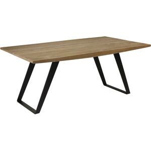 Robin des Bois Table en chene massif et metal 6/10 couverts