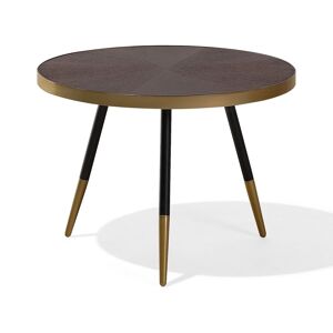 Beliani Table basse bois avec pieds dores