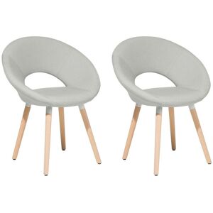 Beliani Lot de 2 chaises design gris clair