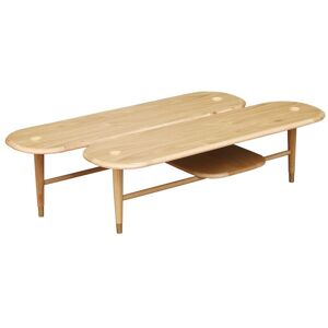 Robin des Bois Table basse en chene et pieds laiton