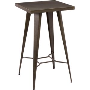 Rendez-Vous Deco Table de bar carree 2 personnes en metal gris metallise 60 cm