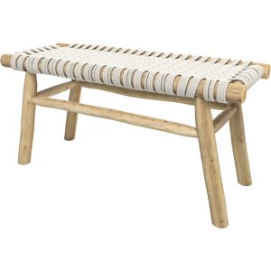 Rendez-Vous Deco Banc 2 places 90 cm tresse en macrame et branche de teck