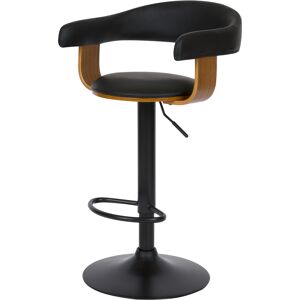 Rendez-Vous Deco Chaise de bar reglable 62/84 cm en cuir synthetique noir