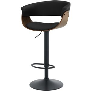 Rendez-Vous Deco Chaise de bar reglable et pivotante 59/81 cm en cuir synthetique noir