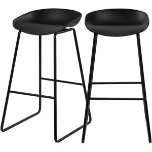 Rendez-Vous Deco Chaise de bar noire H80cm (lot de 2)