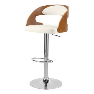 Rendez-Vous Deco Chaise de bar reglable 62/84 cm en cuir synthetique blanc