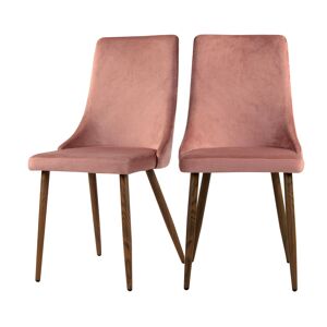 Rendez-Vous Deco Chaise en velours rose (lot de 2)