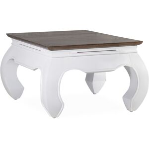 MOYCOR Table basse en bois marron et blanc L 60 cm