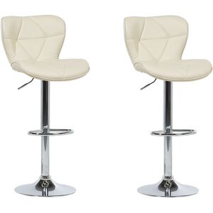 Beliani Lot de 2 chaises de bar en cuir PU beige