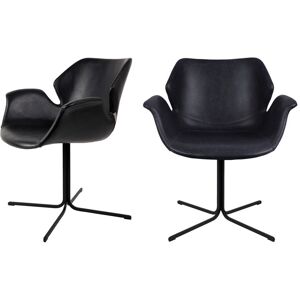 Zuiver 2 fauteuils de table design noir