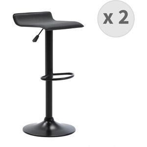 Moloo Tabourets de bar design reglable PU noir pieds noirs (x2)