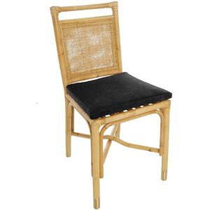 Kok Maison Chaise rotin et velours marron