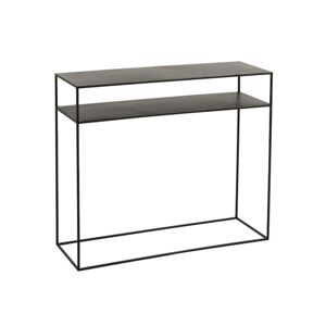 Calicosy Console Rectangulaire 2 plateaux en metal noir