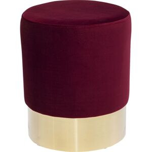 Kare Design Tabouret en velours bordeaux et acier dore