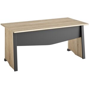 Calicosy Bureau style industriel avec voile de fond - Beige et Noir