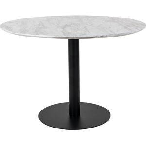 House Nordic Table a manger ronde effet marbre D110cm blanc