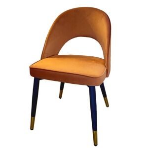 Mathi Design Chaise de salle a manger en velours orange