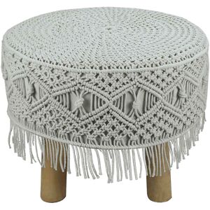 Sensei Maison Tabouret en macrame glacier