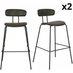 Meubles & Design Lot de 2 chaises de bar en simili gris