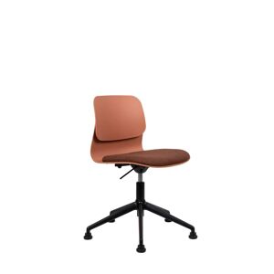 Slean Chaise de bureau design terracottta pivotante sur roulettes