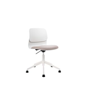 Slean Chaise de bureau blanche pivotante sur roulettes