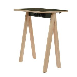 Slean Micro-bureau 60cm - Pieds hetre clair et plateau noir