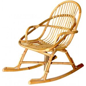 Saudara Collections Rocking-chair enfant en rotin naturel