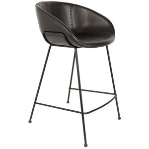 Zuiver Tabouret de comptoir en cuir noir