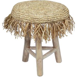 Now s Home Tabouret en teck et en jute