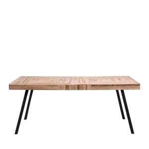 Drawer Table a manger en metal et teck recycle 200x90cm bois