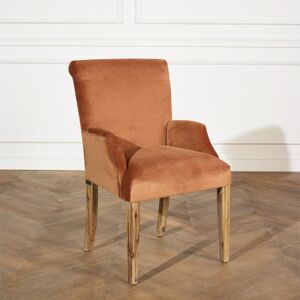 Robin des Bois Fauteuil de table en velours caramel