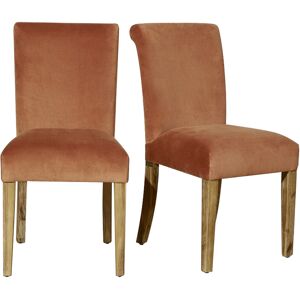 Robin des Bois ALIX - Chaises en bois et velours, lot de 2 caramel