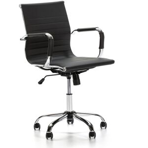 HOMN Fauteuil de bureau inclinable noir,cuir synthetique