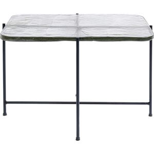 Kare Design Table basse en verre brut et acier noir