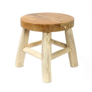 Bazar Bizar Tabouret en bois de suar naturel