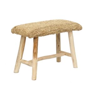 Bazar Bizar Banc en bois et raffia naturel