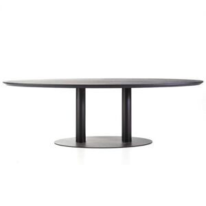 Meubles & Design Table ovale 240x110cm en bois de chene noir et metal