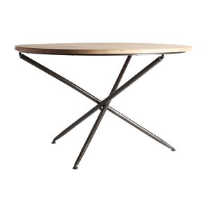 Lastdeco Table Salon en Fer Noir, 120x120x75 cm