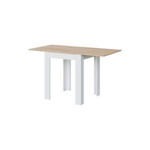 Dmora Table extensible effet bois 67x67/135 cm blanc et chene