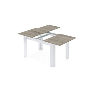 Dmora Table extensible effet bois 140/190x90 cm chene gris et blanc