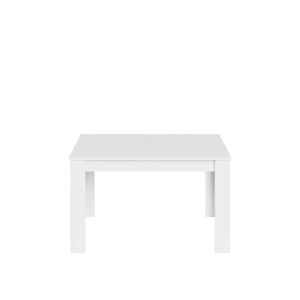 Dmora Table extensible effet bois 140/190x90 cm blanc brillant